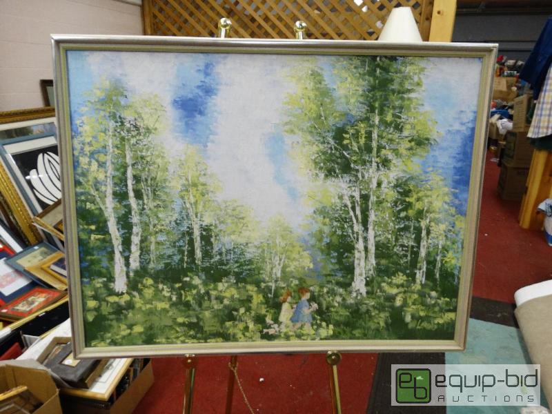 lot 632 image: Framed original oil on canvas by Lamb.  Color...