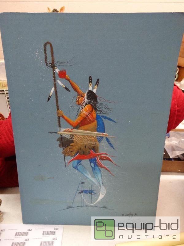 lot 635 image: Unframed art by Native American artist E. Jos...