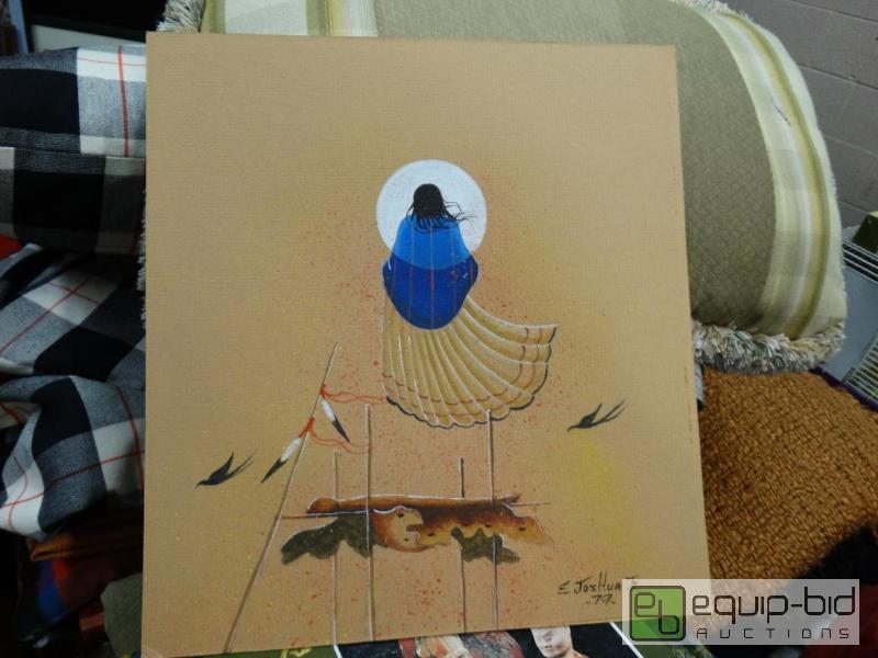lot 636 image: Unframed art by Native American artist E. Jos...