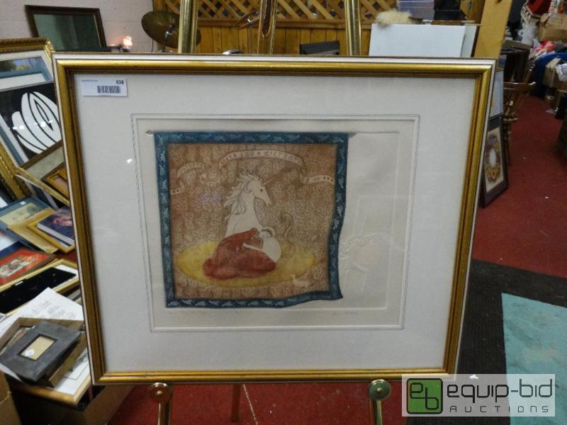 lot 638 image: Large framed print by Diana Weathersby.  Sign...