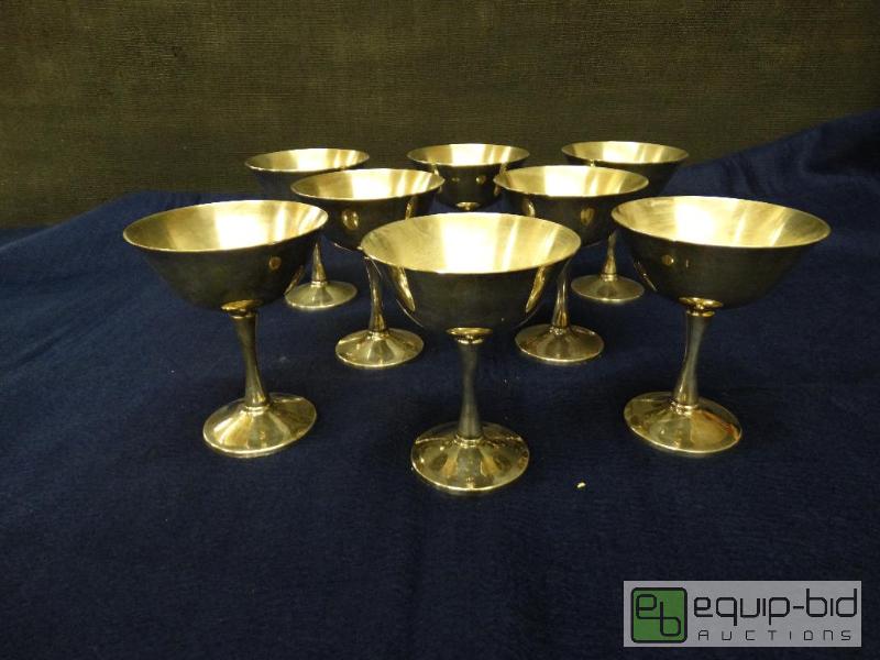 lot 661 image: Set Of 8&nbsp  Salem Silver&nbspPlate Stemm...
