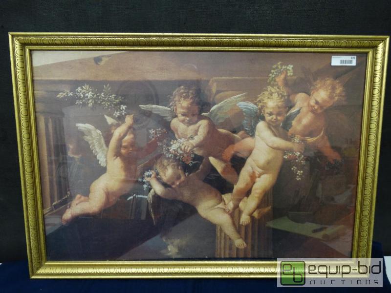 lot 670 image: Framed Print&nbsp  Large Cherubs print In&nb...