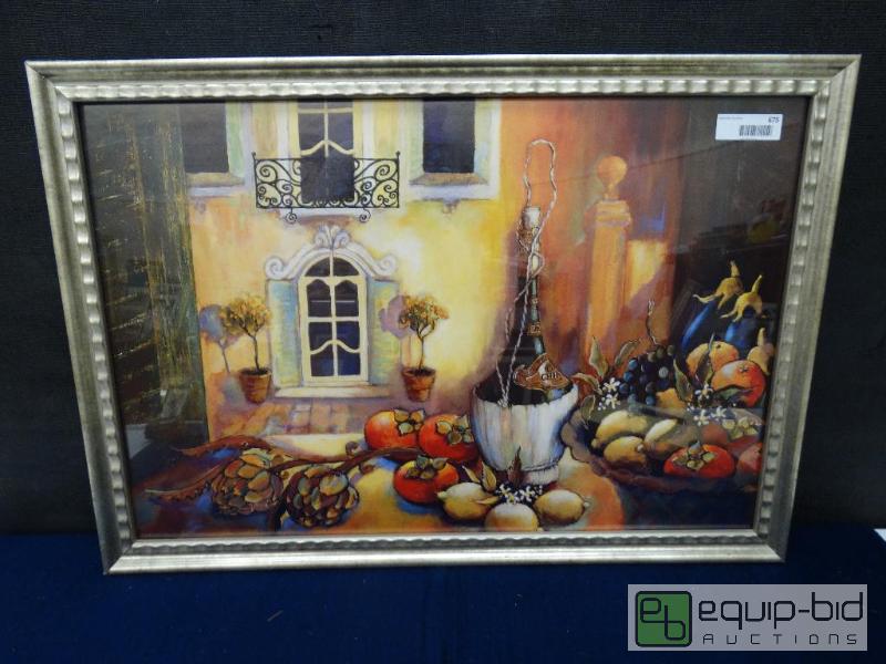 lot 675 image: Frame Print&nbsp  Wine Print Under Plexi&nbs...