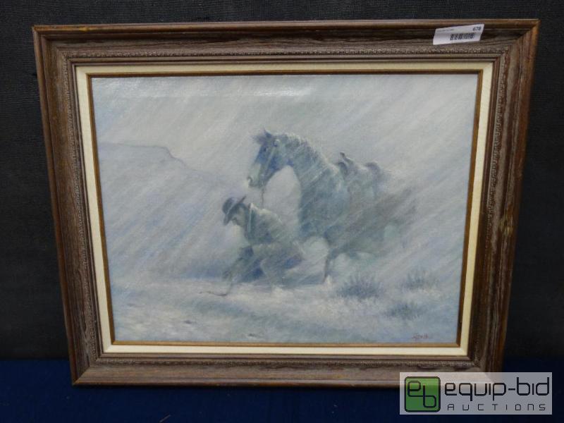 lot 678 image: Frame Print&nbsp  Tracking In A Blizzard, Co...