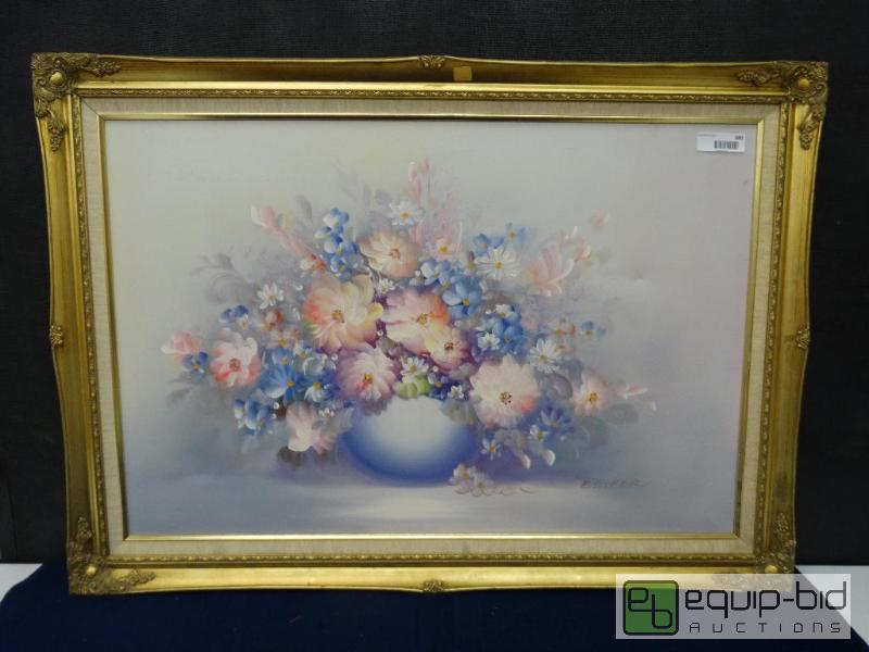 lot 680 image: Frame Print By Esther  Larger Oil On Canvas- ...