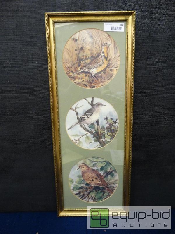 lot 682 image: Frame Print&nbsp  Triple Prints Of Water Col...