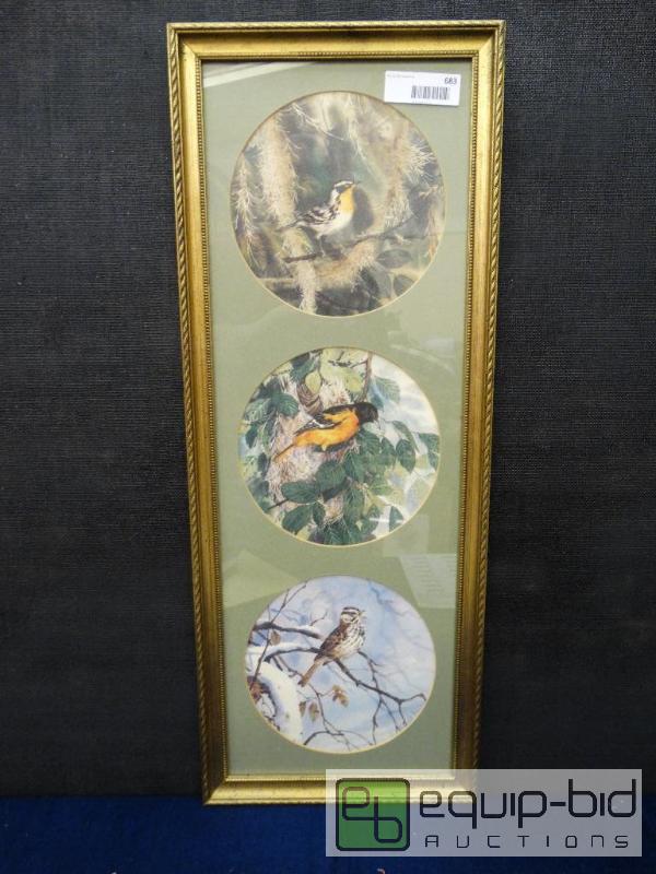 lot 683 image: Frame Print&nbsp  Triple Prints Of Water Col...