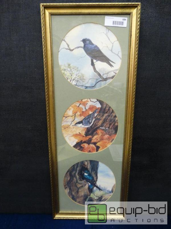 lot 684 image: Frame Print&nbsp  Triple Prints Of water Col...