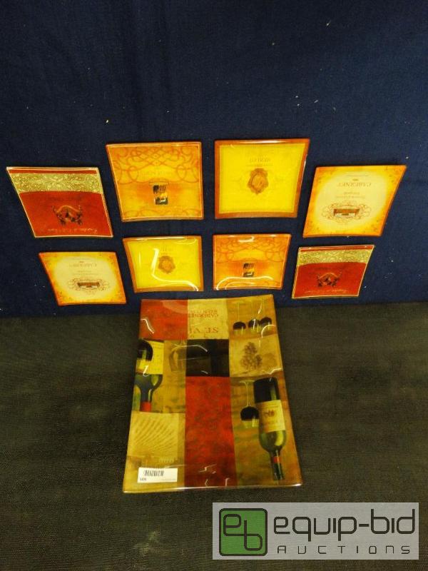 lot 695 image: Wine Tray&nbsp  Wine Tray Serving&nbspSet- ...