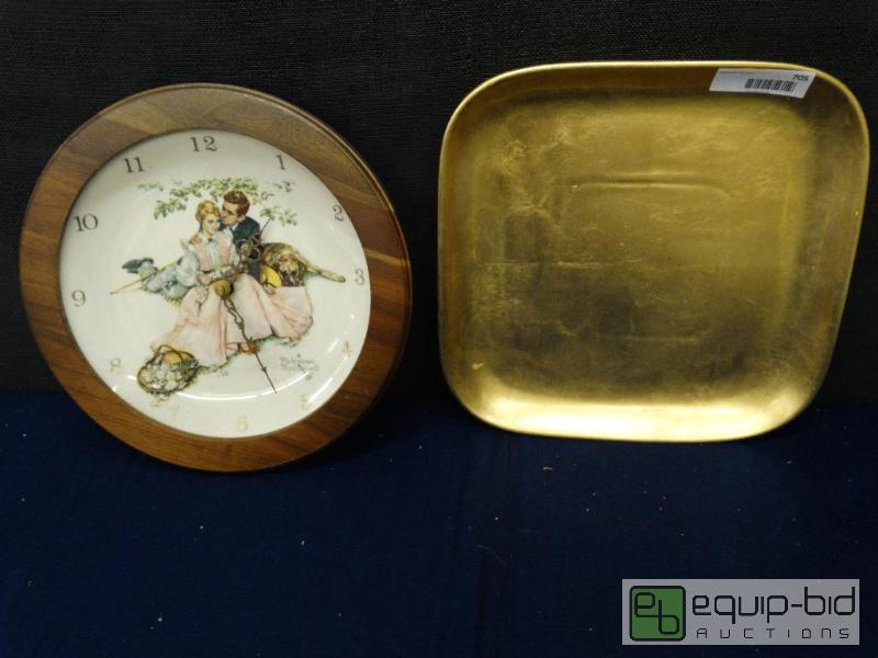 lot 705 image: Clock &amp Plate&nbsp  Norman Rockwell Plat...
