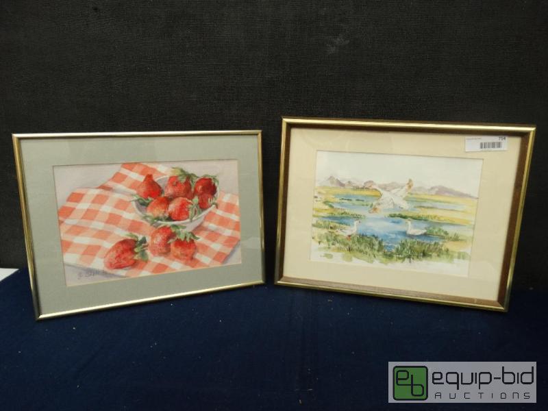 lot 714 image: Frame Print&nbsp  Lot Of 2 Original Water Co...