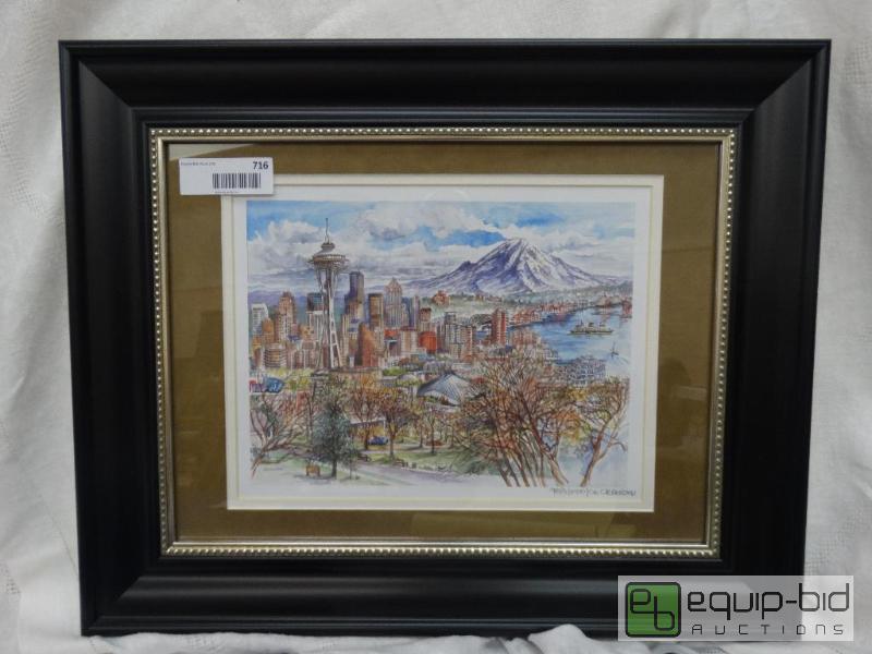 lot 716 image: Frame Print&nbsp  Sarah Clementson Water Col...