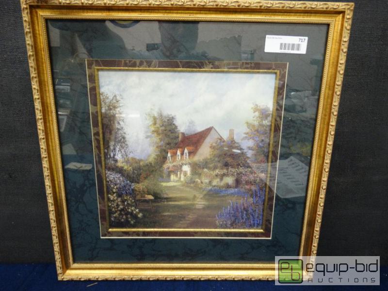 lot 717 image: Frame Print&nbsp   Cottage In Spring  Wate...