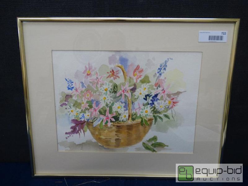 lot 722 image: Frame Print&nbsp   Flower Basket  water Co...