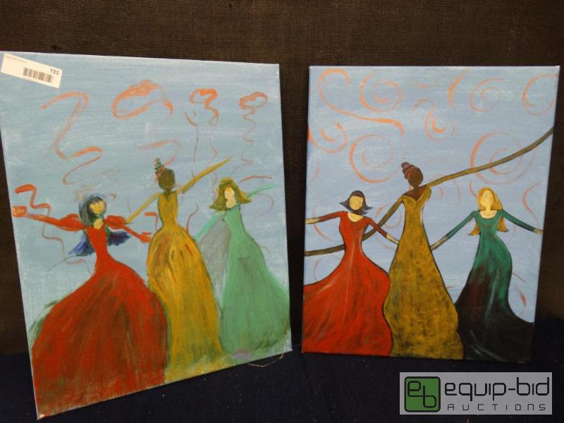 lot 731 image: Paintings&nbsp  2 Original Oil On Canvas Pai...