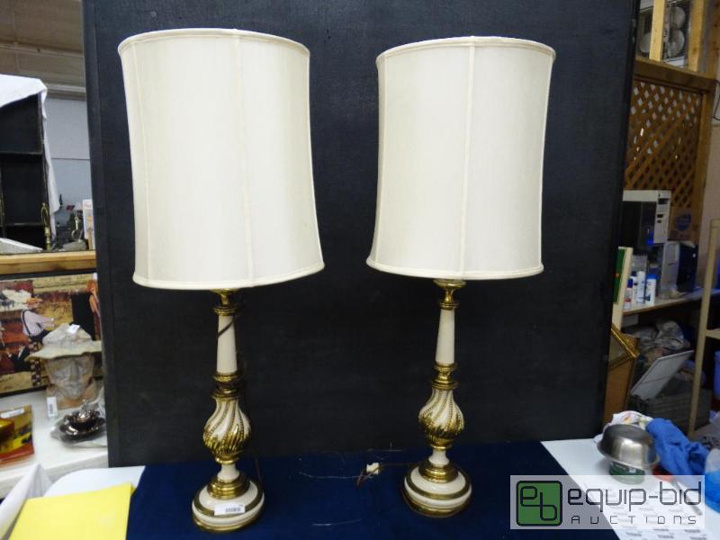 lot 738 image: Lamps  Beautiful Pair Of Large Table Lamps W...