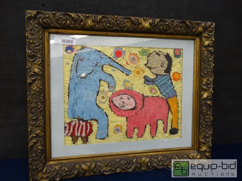 lot 751 image: Frame Art&nbsp  Awesome Framed Folk art Made...