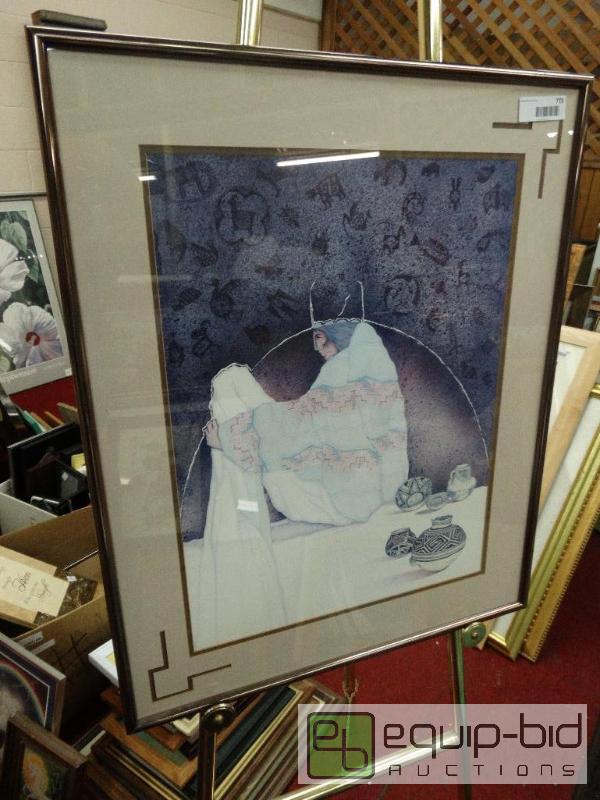 lot 773 image: Frame Print&nbsp  Large Native American Prin...