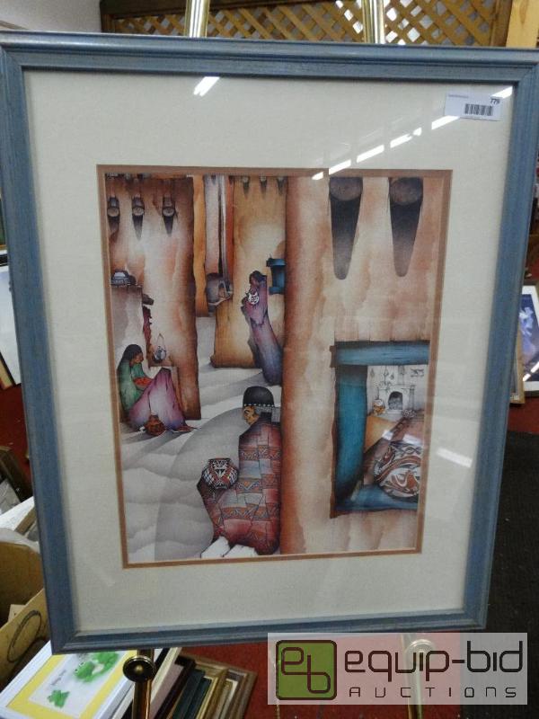 lot 779 image: Frame Print&nbsp  Framed Native American Pri...