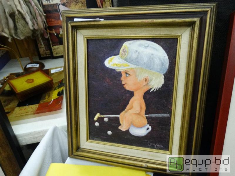 lot 796 image: Frame Print&nbsp  Framed Small Oil On Canvas...