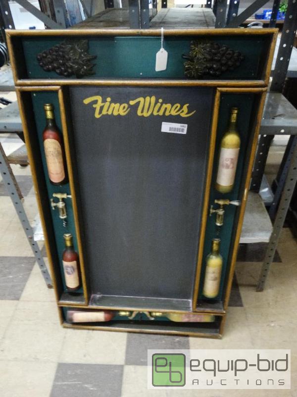 lot 1002 image: Large Fine Wines Wall Mount Chalk Board....