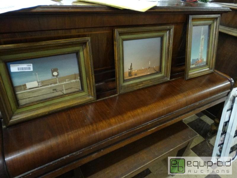 lot 1005 image: 3 Framed Pictures Of Oil Wells....