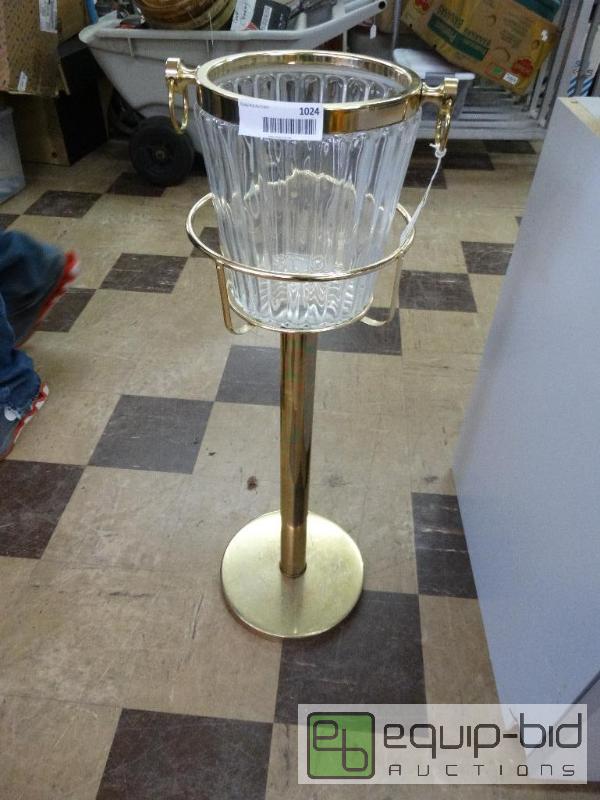 lot 1024 image: Glass &amp Brass Ice Bucket....