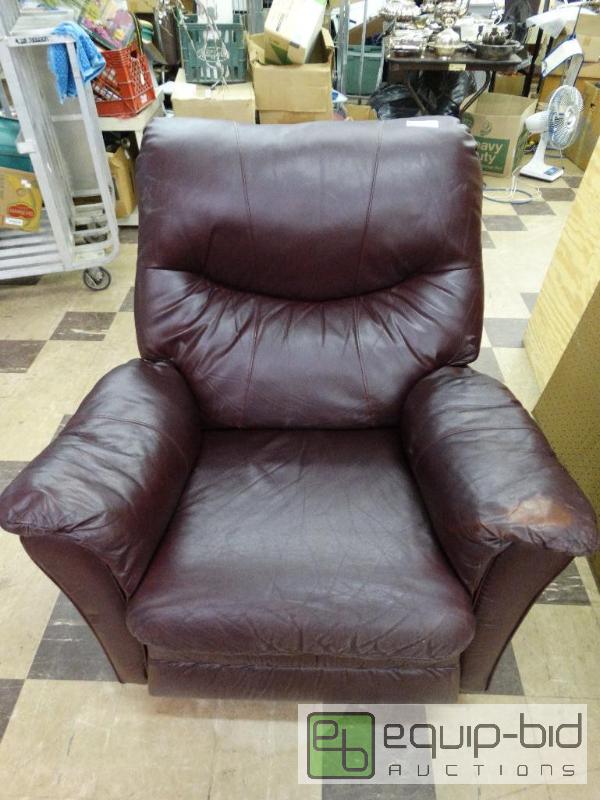 lot 1037 image: Maroon Bonded Leather RockerRecliner....