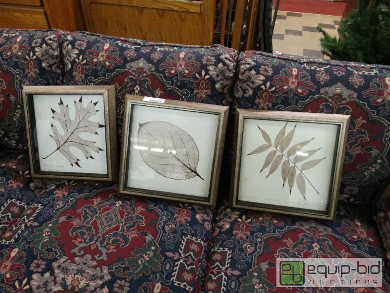 lot 1050 image: 3 Framed Leafs....