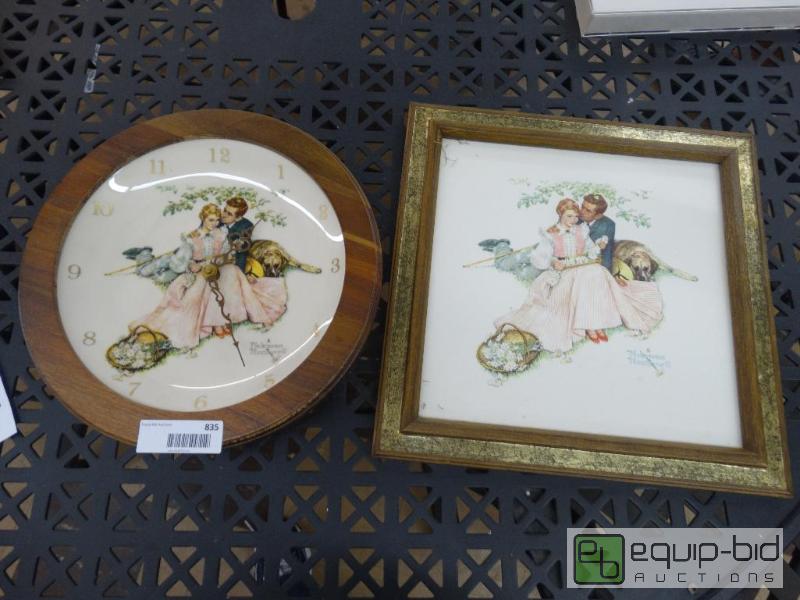 lot 835 image: Norman Rockwell Clock &amp Picture&nbsp...