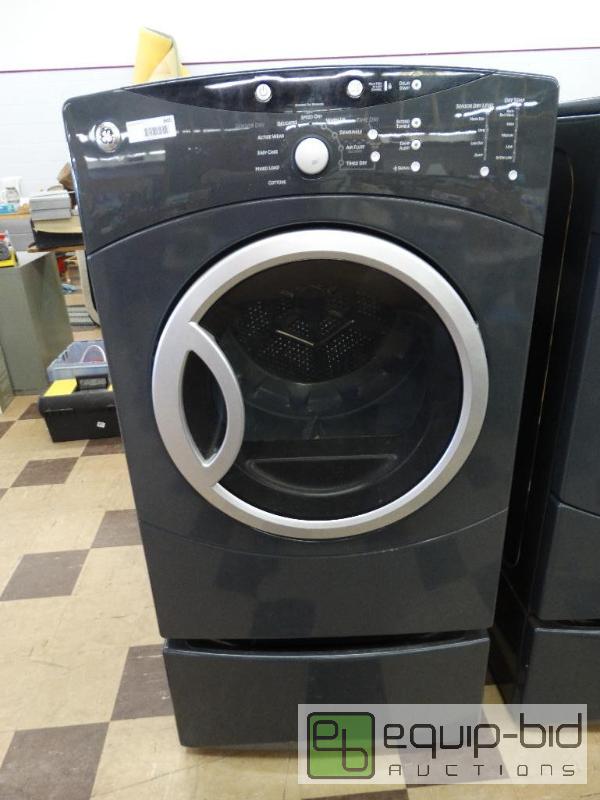 lot 845 image: GE Front Load Electric Dryer - Slate Gray WP...