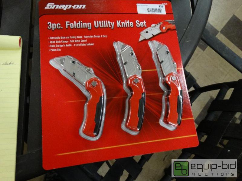 lot 853 image: Snap On 3pc Folding Utility Knife set New In ...