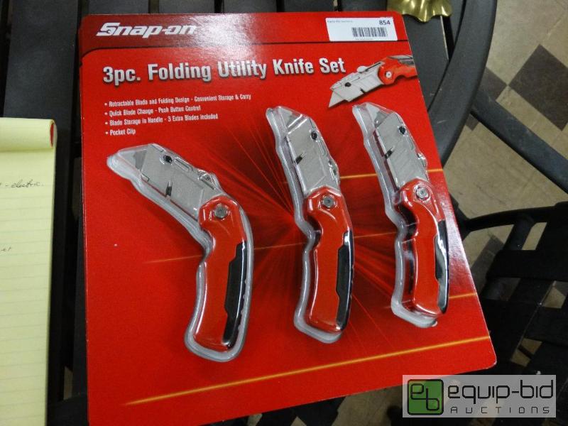 lot 854 image: Snap On 3pc Folding Utility Knife set New In ...