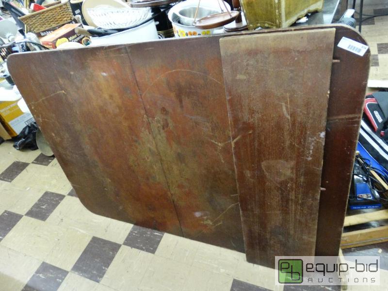 lot 874 image: Vintage Wood Dining Table Top W 1 Leaf - No ...