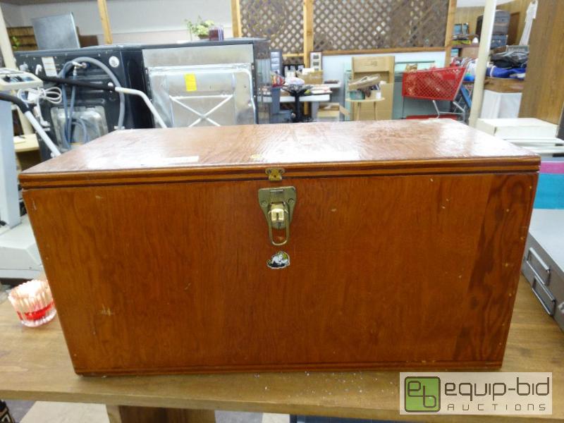 lot 877 image: Home Made Plywood Box WHinged Top - Includes...