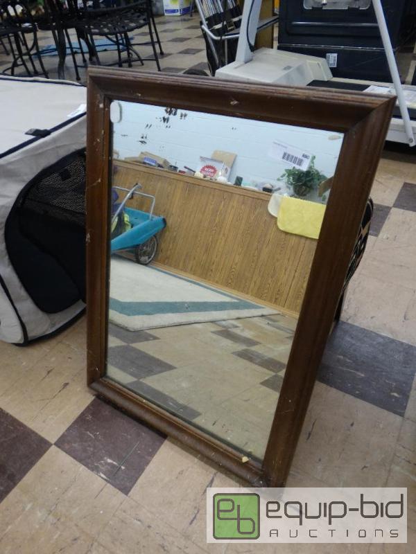 lot 880 image: Wood Frame Mirror&nbsp  22 x 30...