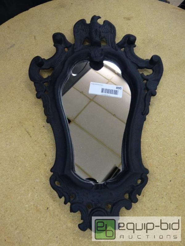 lot 895 image: Black Iron Eagle Wall Mirror - Vintage Piece ...