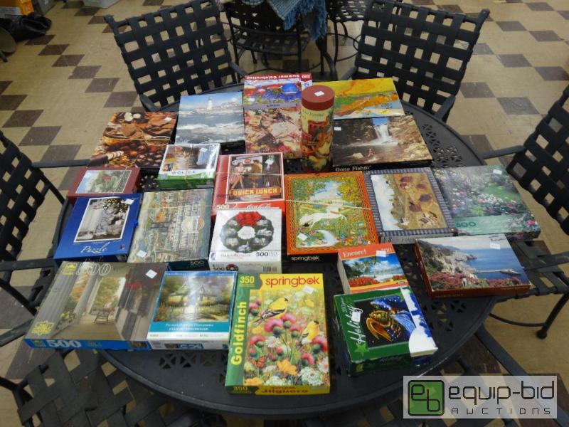 lot 896 image: Large lof Of 22 Puzzles - Food, Flowers, Land...