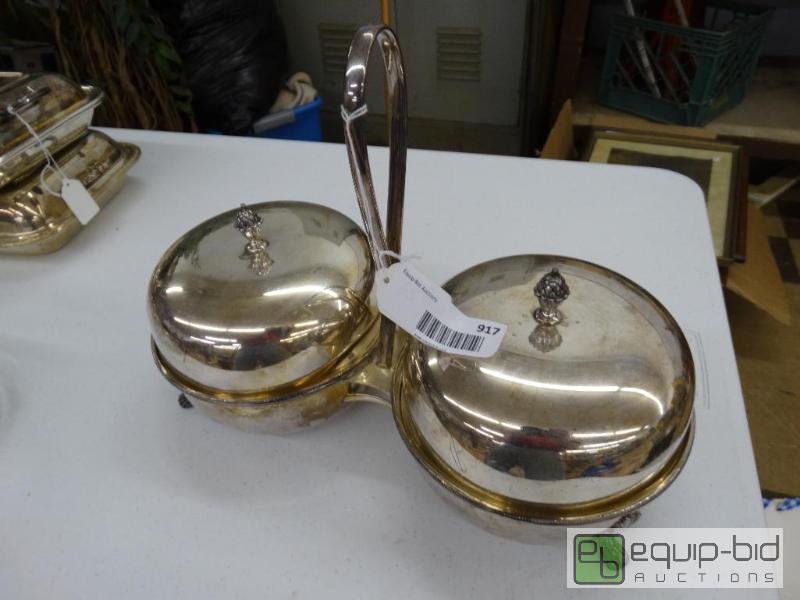 lot 917 image: Double Round Sever WLids &amp Caddy.&nbsp...