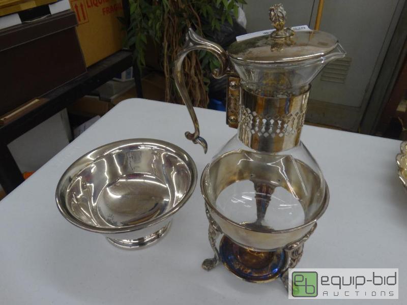 lot 920 image: Silver plate Serving Pieces - Coffee Warmer &...