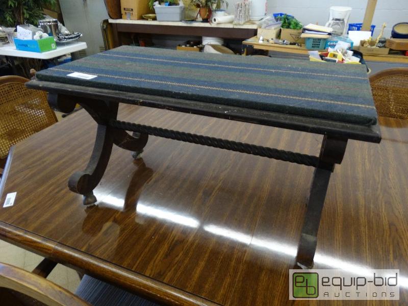 lot 965 image: Vintage Wood Bench WNew Casters....