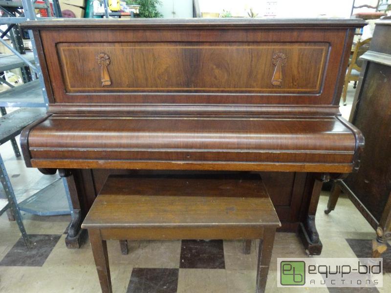 lot 982 image: Antique Mini Up Right Console Piano - J.J. Ho...