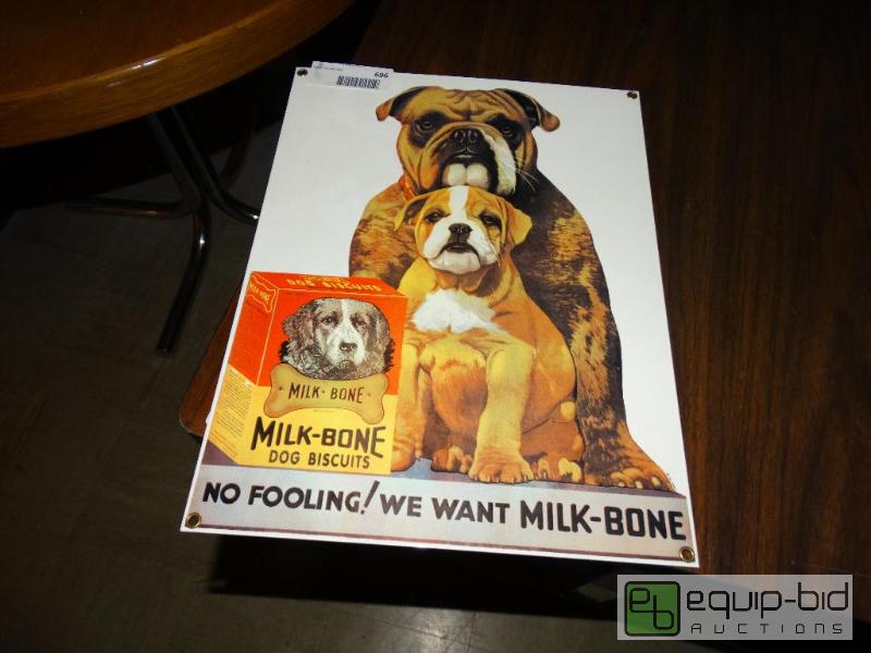 lot 696 image: Metal Sign Milk - Bone Dog Biscuits &amp 2 D...