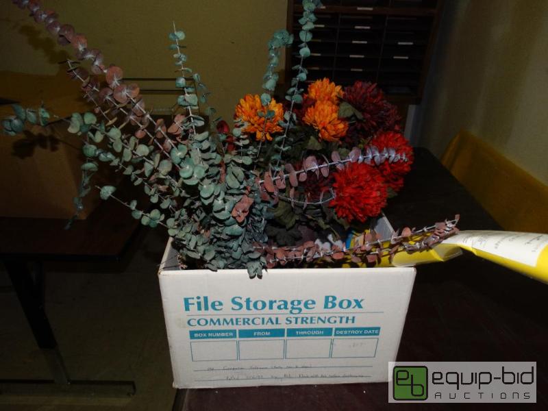lot 699 image: Box Of Vases&nbsp&amp Faux Flowers.&nbsp...