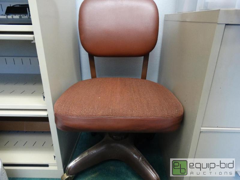 lot 723 image: Old Office Chair With Metal Base....