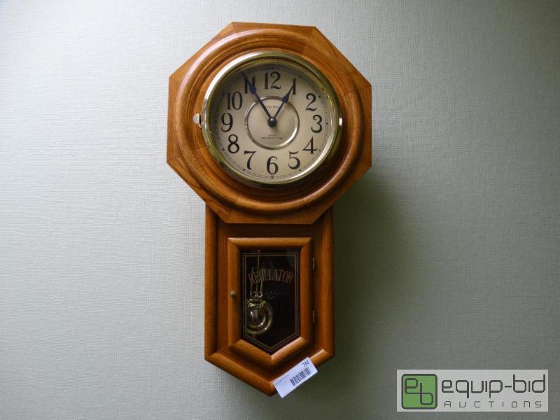 lot 732 image: Oak Regulator Wall Clock....