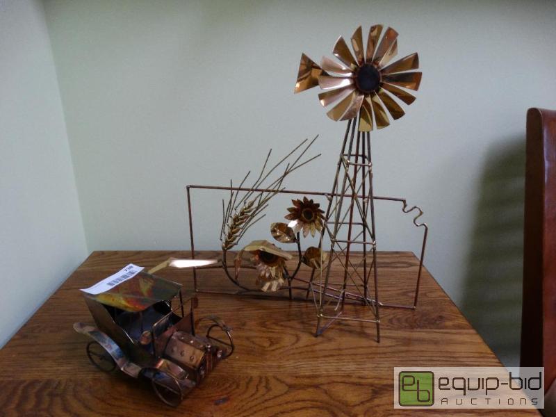 lot 738 image: Metal Car &amp Wind Mill....