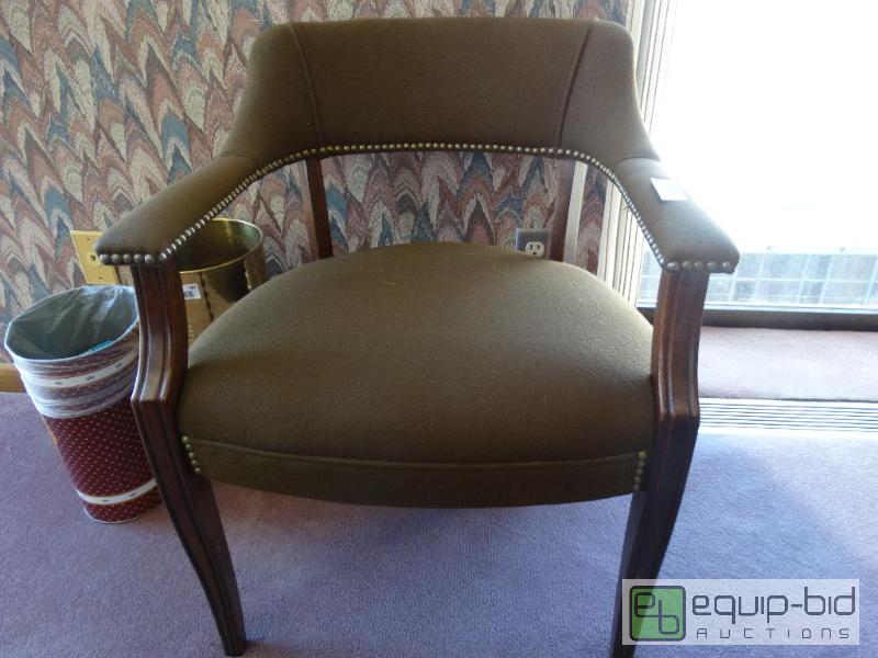 lot 790 image: Brown office Chair With Wooden Legs....