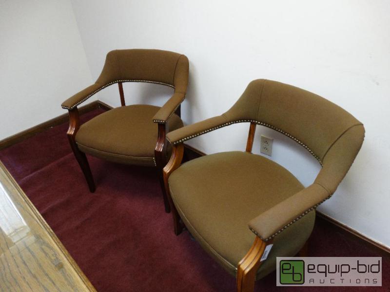 lot 815 image: Matching Pair Of Office Brown Chairs....