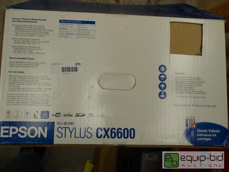 lot 872 image: Epson&nbsp  All-In-One Stylus CX6600 Printer...